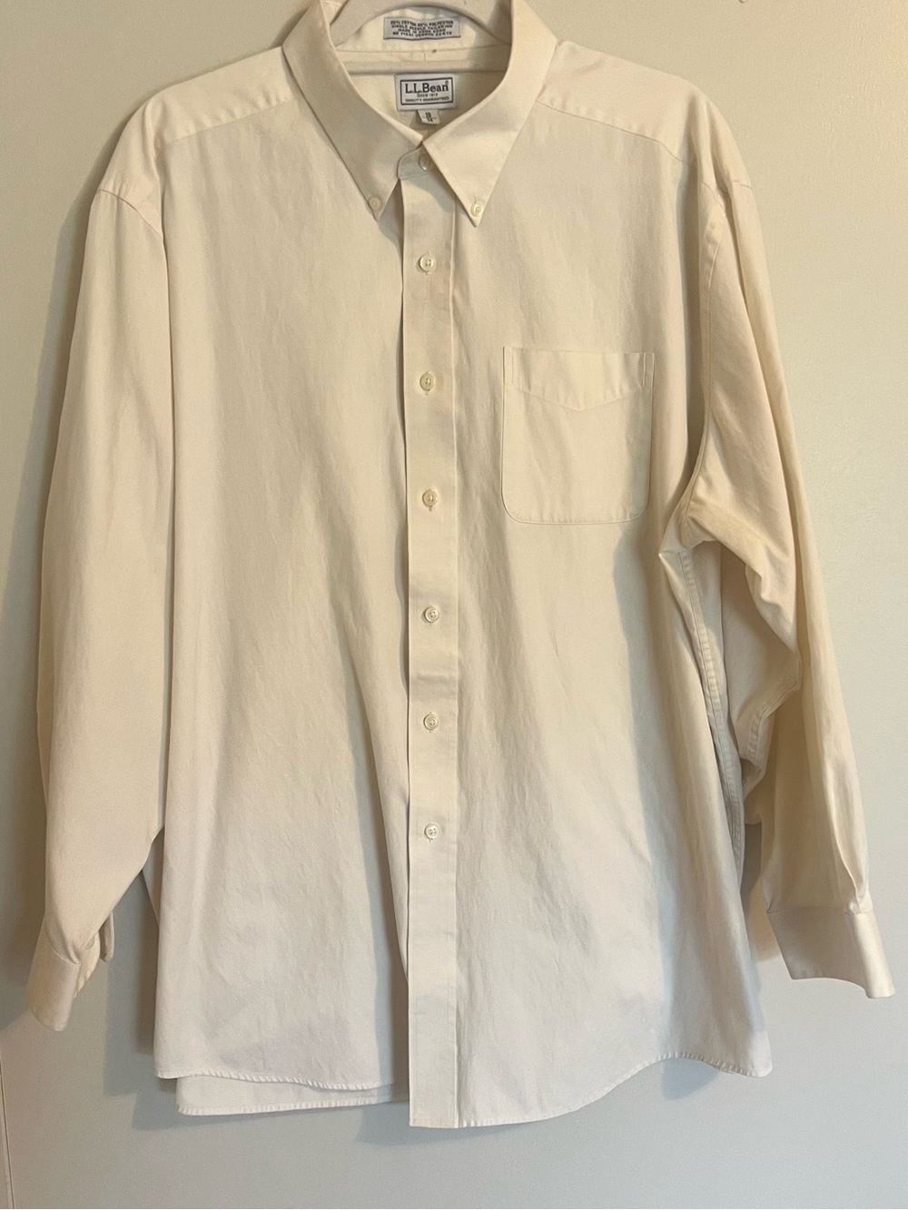 L.L. Bean Men's Off-White Button-Down Shirt